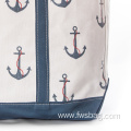 Natural Beach Canvas Tote Bag With Custom Print